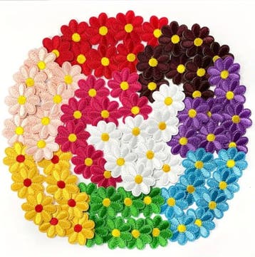 Embleem - 9 stuks - bloemen - mix - 3.5 x 3.5 cmapplicati..., Ophalen of Verzenden, Nieuw, Overige typen