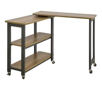L-vormige Bijzettafel met Wielen – Verstelbaar en 2 Plank, Verzenden, Nieuw
