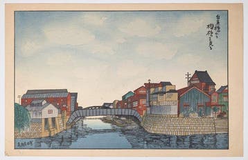 OKUYAMA • Uitzicht op Sakurabashi vanaf Shirauobashi • 1942