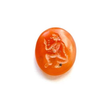 Oud-Khmer Rode Agaat Dansende Apsara-godin Kraal Cabochon