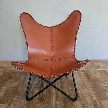 Stoel - Butterfly stoel (3107) - Leder, Metaal