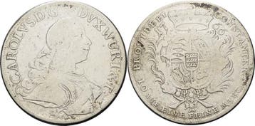 Taler, daalder 1766, Wuerttemberg Karl Eugen 1744-1793, Verzenden