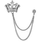 Fako Bijoux - Broche - Kroon - Kristal - 35x27mm -, Verzenden, Nieuw