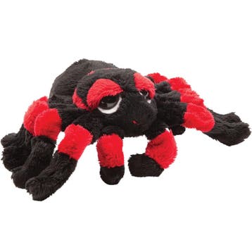 Tarantula knuffel - pluche spin - zwart/rood - 22 cm, Verzenden, Nieuw