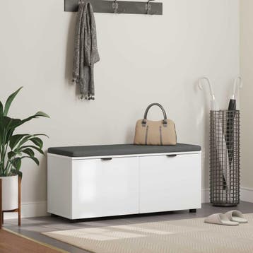 vidaXL Halbank Wit 100 x 38 x 46 cm Geïndustrialiseerd hout, Verzenden, Nieuw