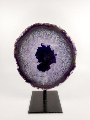 Agate with rock crystal geode on stand Geode - Hoogte: 150
