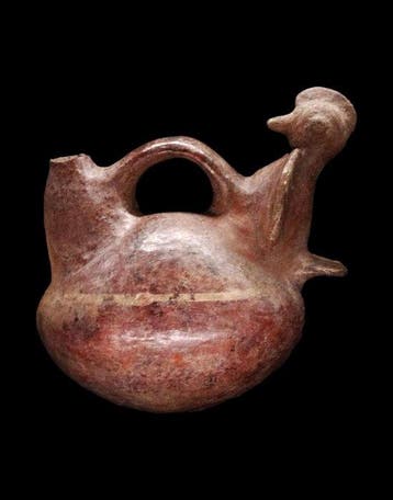 Precolumbiaans Keramiek - Fluitvaas van de Vicus-cultuur -
