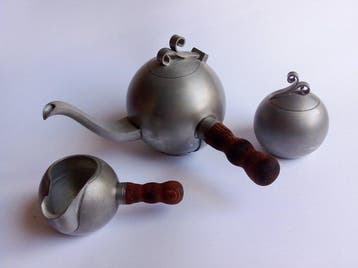 Koffie- en theeservies - Tin - Gunnar Havstad, Art-Deco