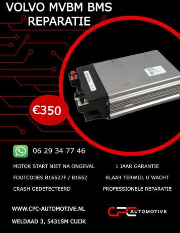VOLVO MVBM BMS ACCU CRASH RESET B16527F ( B1652-7F), Ophalen of Verzenden, Nieuw, Volvo