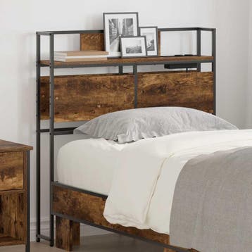 vidaXL Opberghoofdbord Gerookt eiken Bewerkt hout, Verzenden, Nieuw, Bruin, Hout