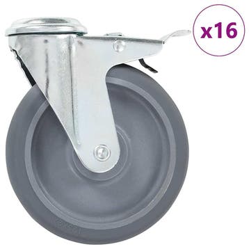 vidaXL 16 st Zwenkwielen met boutgaten 125 mm, Verzenden