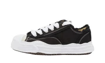 Maison Mihara Yasuhiro Hank OG Sole Canvas Low Frayed Black, Nieuw
