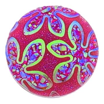 Fako Bijoux - Click Button - Glitter Bloem - Roze, Verzenden, Nieuw