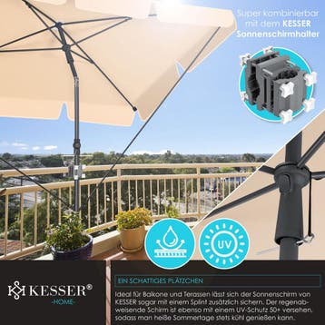 Stokparasol - Parasol - 125x205 cm - Tuinparasol - Beige - K, Verzenden, Zo goed als nieuw