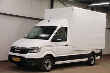 MAN eTGE Elektrische BAKWAGEN MEUBELBAK, Automaat, Stof, Gebruikt, Wit
