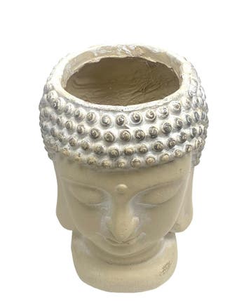 Bloempot Boeddha van steen 29 cm - Creme, Tuin en Terras, Ophalen of Verzenden, Nieuw