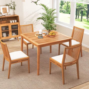 2dekans | Coast Tuintafel van acaciahout - vierkant - met, Ophalen of Verzenden, Zo goed als nieuw