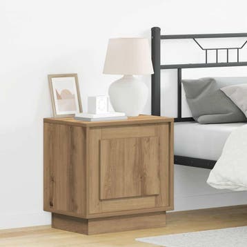 vidaXL Nachtkastje Artisan Eiken 44 x 34,5 x 45 cm Bewerkt, Minder dan 45 cm, Verzenden, Nieuw, Minder dan 55 cm