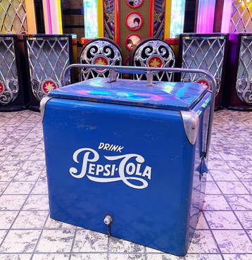 Pepsi Cola Vintage Metalen Koelbox - Origineel Vintage USA, Ophalen, Gebruikt