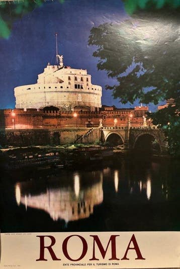 Travel - Originale Manifesto Roma Castel Sant’Angelo, Antiek en Kunst