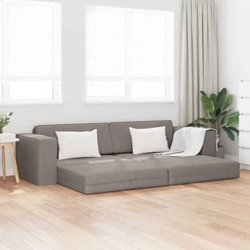 vidaXL Slaapbank Taupe 245 x 78 x 77 cm Stof, Verzenden, Nieuw, Stof, Minder dan 150 cm