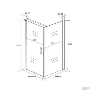 Douchecabine BWS 80x80cm | 6mm Helder Glas met Nanocoating, Ophalen of Verzenden, Nieuw