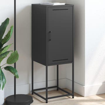 vidaXL buffetkast 36x39x107 cm staal zwart, Minder dan 50 cm, Verzenden, 100 tot 150 cm, Nieuw