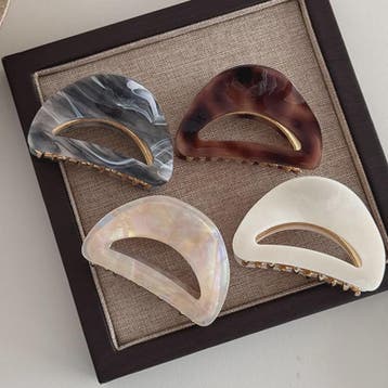 Chique Acetate Haarklem met Metaal - Medium, Stijlvol voor D