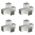vidaXL Paalverbindingen 4 st X-vorm 91x91 mm gegalvaniseerd, Verzenden, Nieuw