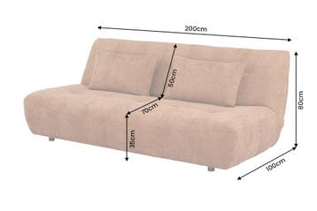Slaapbank ELYPSE 200cm 3-zits chenille roestbruin - 48664, Ophalen of Verzenden, Nieuw