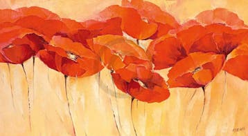 Kunstdruk Elena Filatov - Mohnparade II 138x76cm, Verzenden, Nieuw