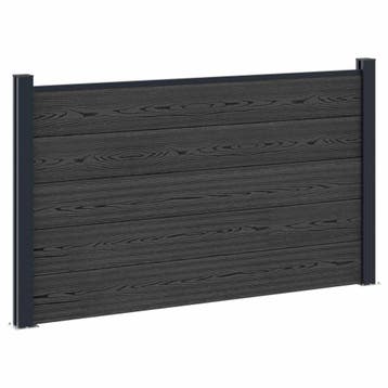 vidaXL Hekpaneel WPC en Aluminium Zwart, Tuin en Terras, Verzenden, Nieuw