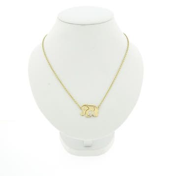 Bicolor gouden ketting met vaste hanger en diamanten; 0,0..., Sieraden, Tassen en Uiterlijk, Gebruikt, Ophalen of Verzenden, Met edelsteen