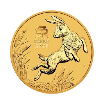 Gouden Lunar munt Year of the Rabbit 2023 1/4 troy ounce, Verzenden