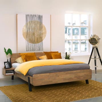 OAK & STEEL SZAFIR LEDIKANT | 120x200 | Incl. Lattenbodem, Huis en Inrichting, Slaapkamer | Bedden, Ophalen, Nieuw