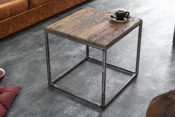 industrieele bijzettafel BARRACUDA 40cm gerecycled hout met, Huis en Inrichting, Tafels | Sidetables, Ophalen of Verzenden, Nieuw