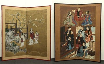 Kamerscherm - 2-panel vouwschermen (set van 2) – Chinese, Antiek en Kunst