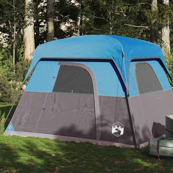 vidaXL Tent 4-persoons waterdicht blauw, Caravans en Kamperen, Verzenden, Nieuw, Tot en met 2