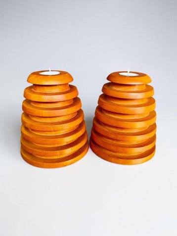 Mid-Century Modern - Kaarsenhouder - Hout - Deense design