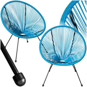 2 tuinstoelen Santana in Acapulco-design - blauw, Verzenden, Nieuw