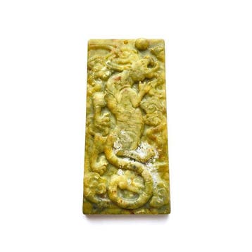 Sino-Siberisch jade (? ) harde groene steen Pronkende Tijger