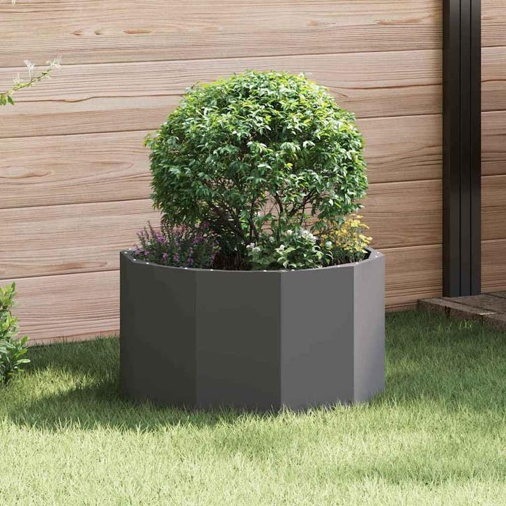 vidaXL Plantenbak Zwart 60 x 60 x 35 cm Staal, Tuin en Terras, Bloembakken en Plantenbakken, 60 tot 100 cm, Nieuw, Metaal, 30 tot 60 cm