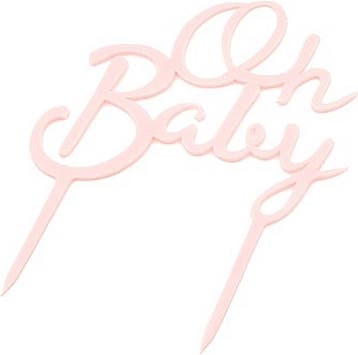 Acryl taart topper Oh Baby roze, Verzenden, Nieuw, Taarten, Versiering