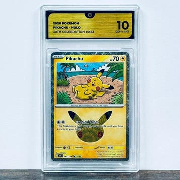 Pokémon Graded card - Pikachu Holo 043 - 30th Anniversary –, Nieuw