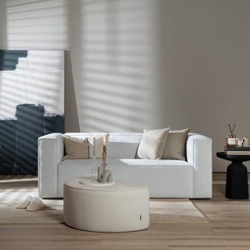 50% Korting: Scandinavische bank Memphis 2,5-zits off white, Huis en Inrichting, Banken | Bankstellen, Ophalen, Zo goed als nieuw