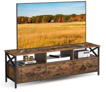 TV-meubel 147 cm – Lowboard met lades, open vakken industrie, Verzenden, Nieuw