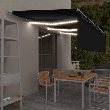 vidaXL Luifel handmatig uittrekbaar met rolgordijn LED 6x3 m, Verzenden, Nieuw