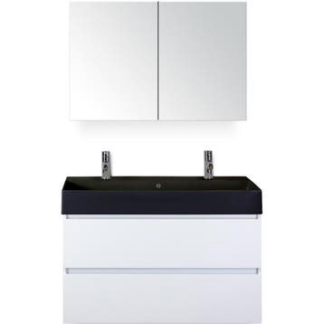 Maxx XL Badmeubelset 100 cm - Wit Hoogglans - Wastafel Kube, Ophalen of Verzenden, Nieuw
