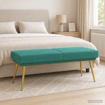 vidaXL Dubbel Laagige Bank Turquoise 120 x 45 x 46 cm, Huis en Inrichting, Verzenden, Nieuw, Stof