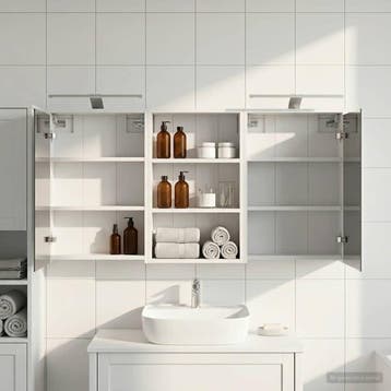 vidaXL Badkamerkastenset 3 pcs 126 x 16 x 62.5 cm Bewerkt, Verzenden, Nieuw